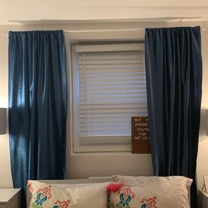 Blue velvet curtains